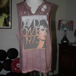Trunk Ltd David Bowie T Shirt L Distressed Brown